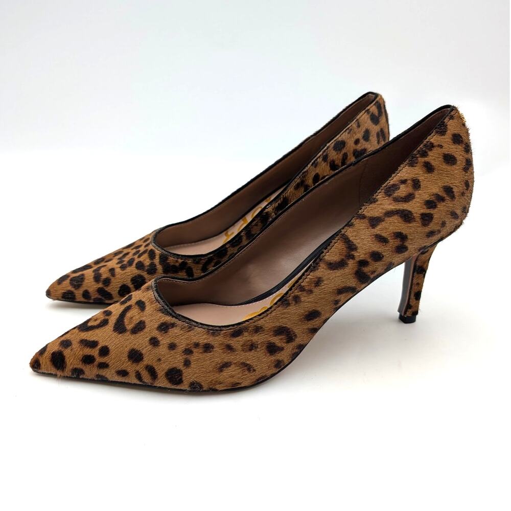 Sam Edelman Vienna Pointed Toe Heel Pumps Women's Leopard Size US8.5M EU39